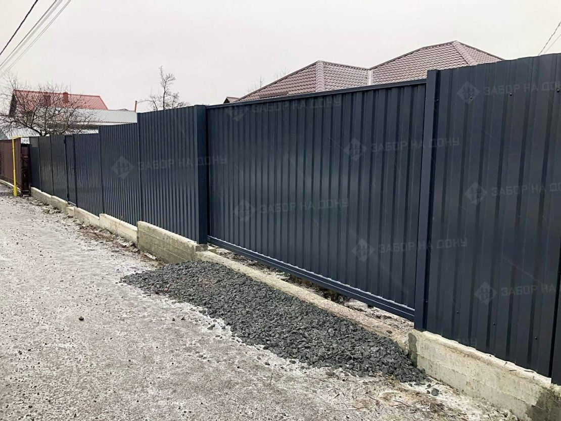 Откатные ворота из профлиста  в Бердянске